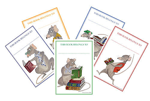 book plates with mice