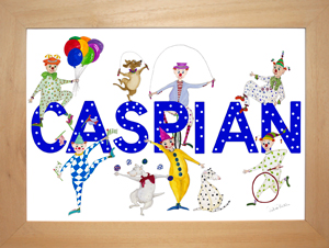 Caspian with Clowns and circus dogs